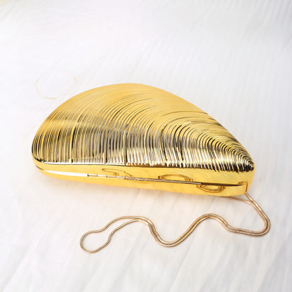 Gold Neocrylic Dinner Bag Shell Dinner Bag Crossbody Chain Shinny evening Clutch Purse Party, Prom Bag, Party Purse, Prom Bags Clutch,