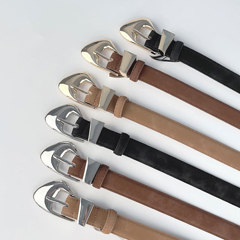 Women's Suede Leather Belt for Pants