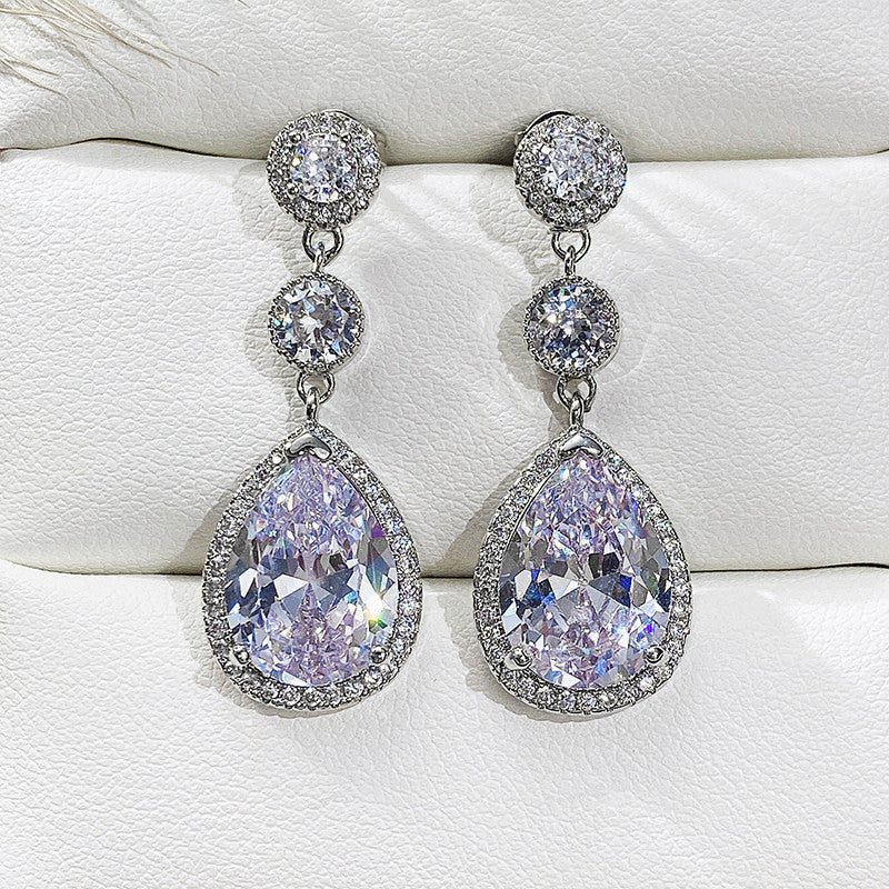Statement Teardrop Zircon Earrings