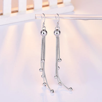 Long Beaded Fringe Earrings