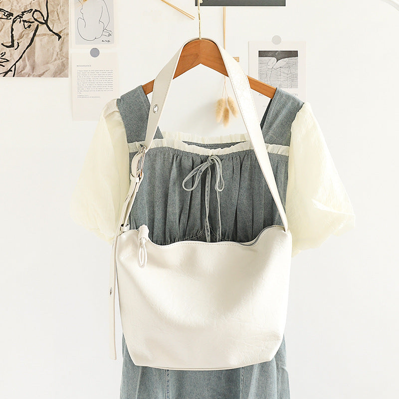 Bolso pequeño cuadrado de estilo retro informal para mujer – Bolso bandolera tipo hobo con correa ancha de PU de textura suave 