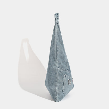 Bolso hobo de mezclilla lavada, bolso de hombro, bolso tote de gran capacidad, bolso versátil 