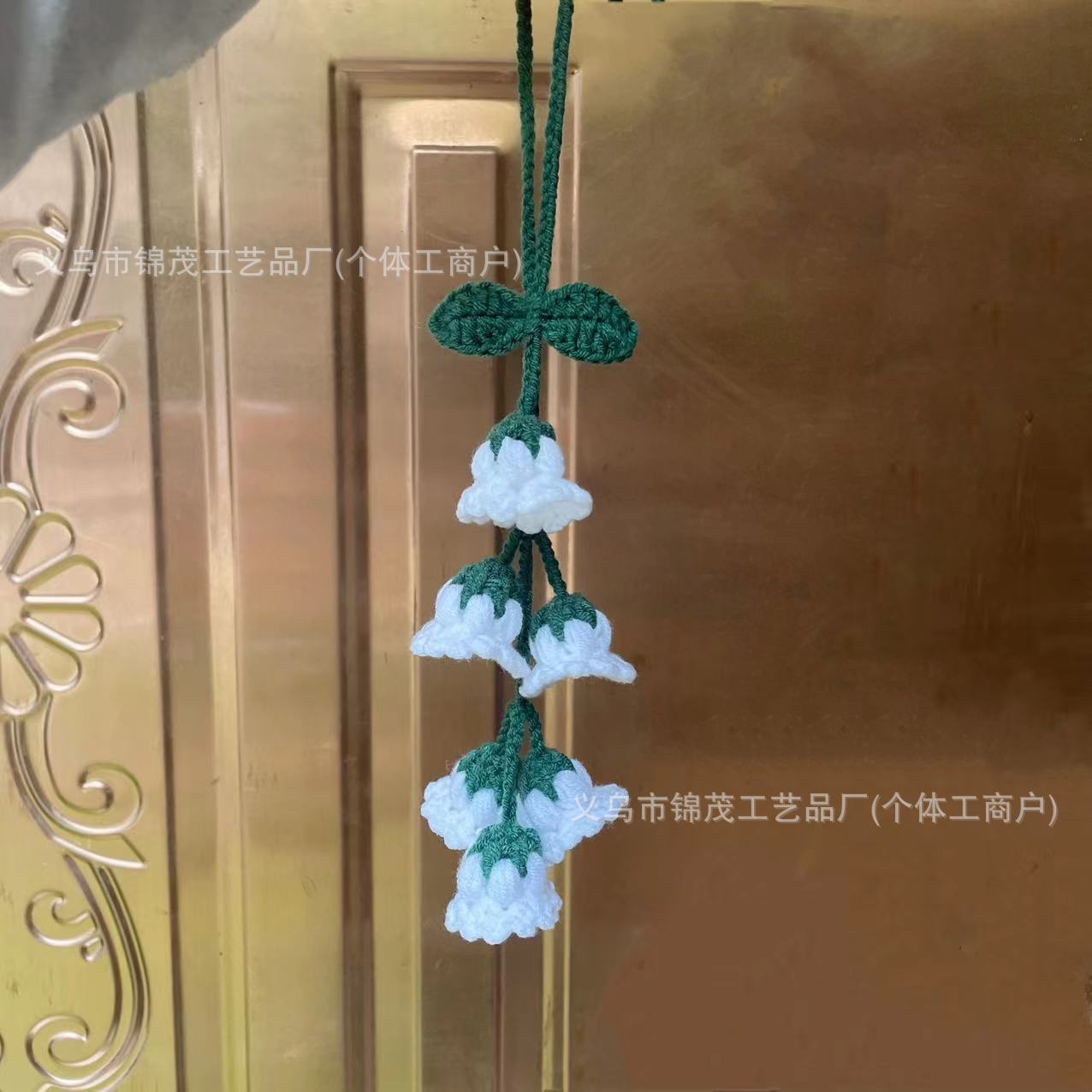 Colgante de planta de coche Decoración de coche Colgante de espejo retrovisor Lana creativa en el coche