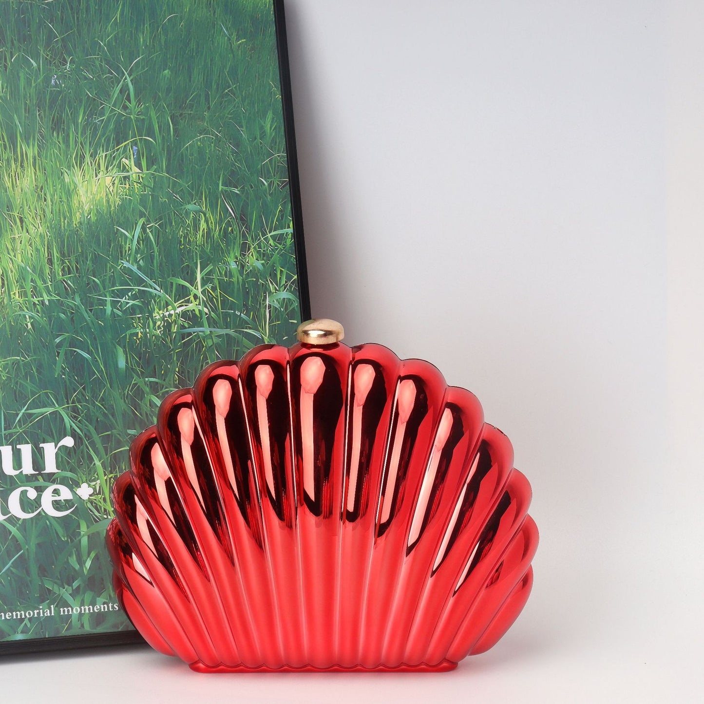 Bolso tipo caja de concha, bolso de mano tipo clutch, bolso de cena, bolso de noche tipo clutch para fiestas, bolso de graduación, bolso de fiesta. 