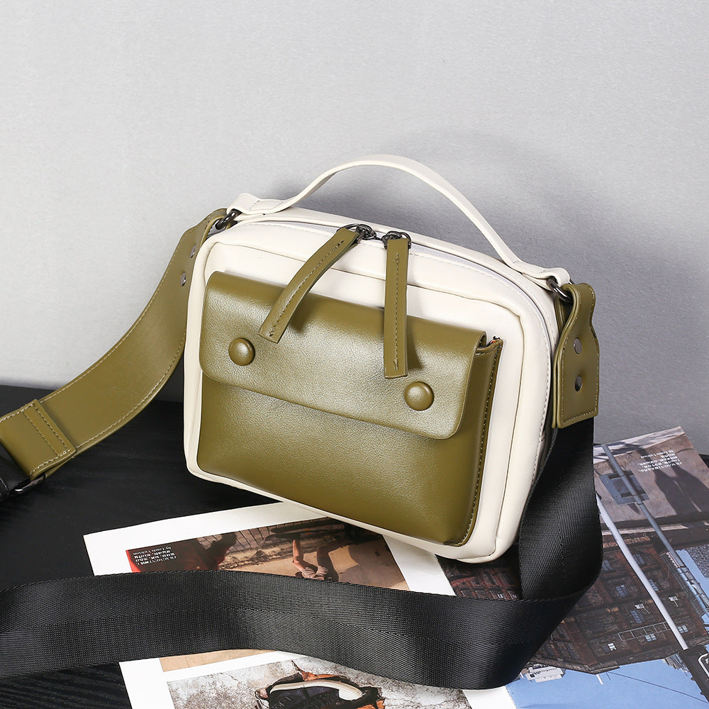 Spring splicing casual versatile shoulder crossbody bag, small crossbody handbag, crossbody purse small, stylish small square bag