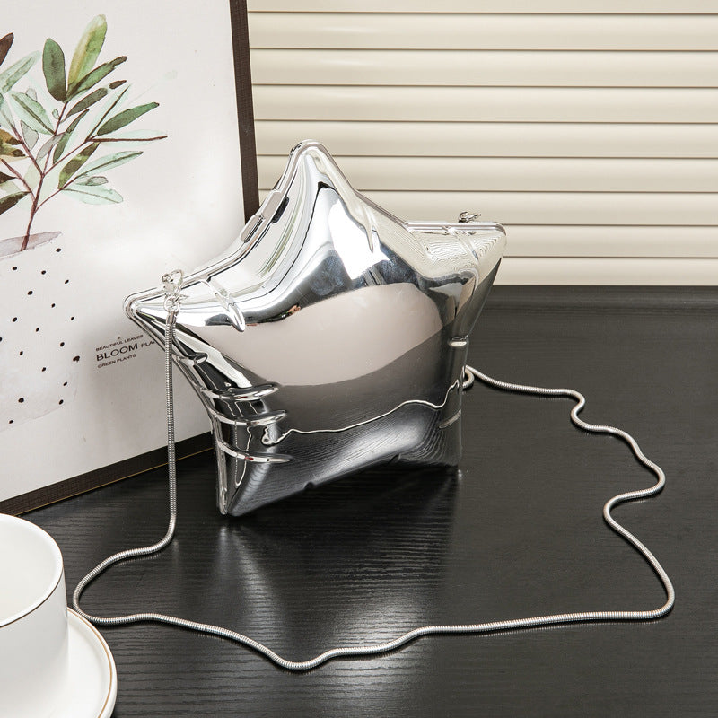 Bolso de noche con cadena de pentagrama plateado, monedero pequeño de acrílico, monedero para llaves y pintalabios, bolso bandolera para fiesta, bolso de fiesta, bolso de mano para graduación, bolso de boda 