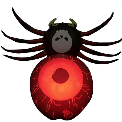 Araña inflable de PVC con luz LED, adorno decorativo inflable luminoso para Halloween