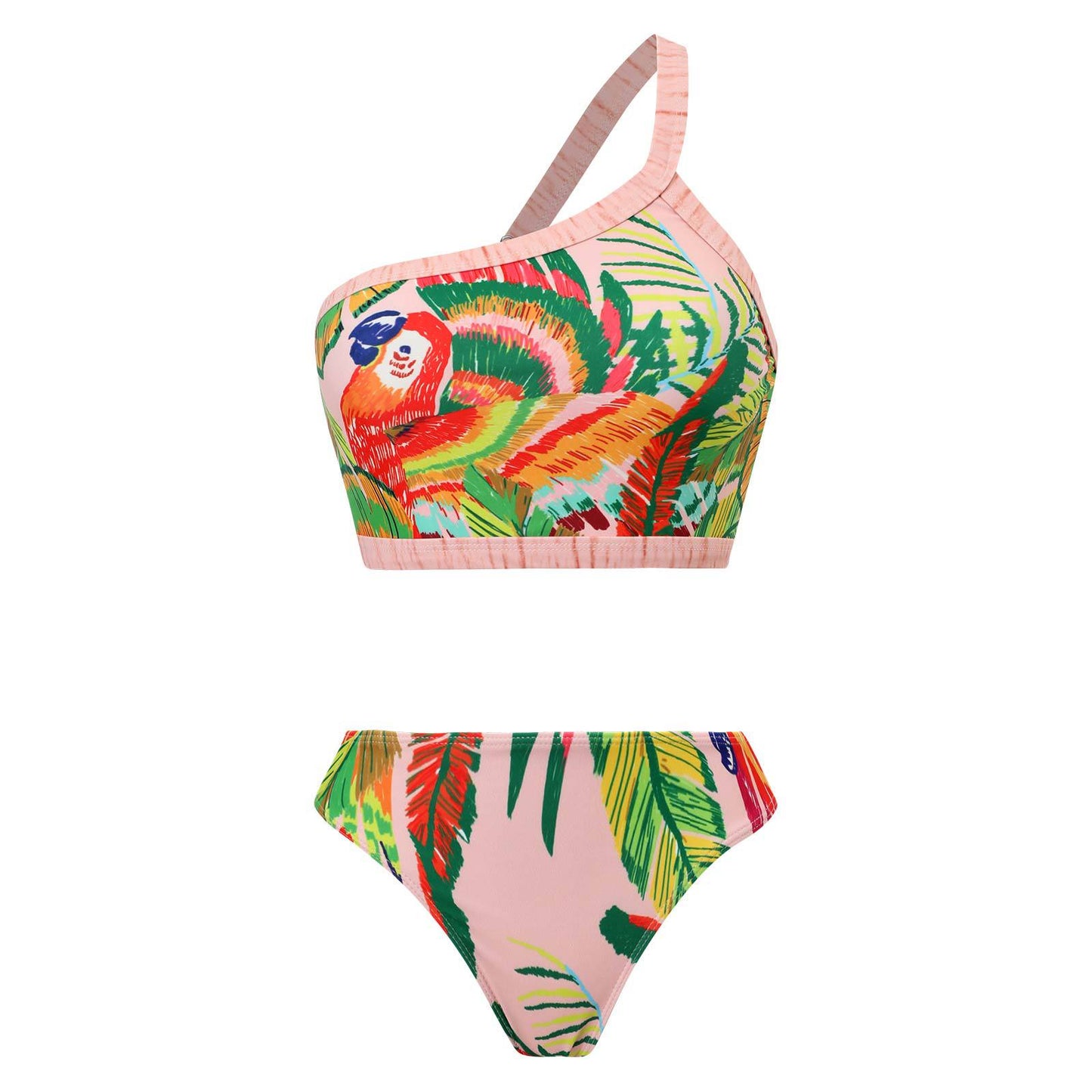 Vintage high waist split three-piece swimsuit women's bikini swimsuit chiffon beach skirt set