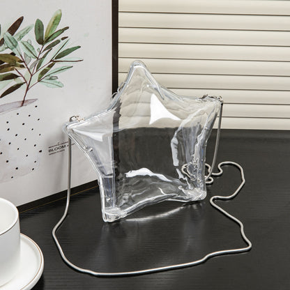 Bolso de noche con cadena de pentagrama plateado, monedero pequeño de acrílico, monedero para llaves y pintalabios, bolso bandolera para fiesta, bolso de fiesta, bolso de mano para graduación, bolso de boda 