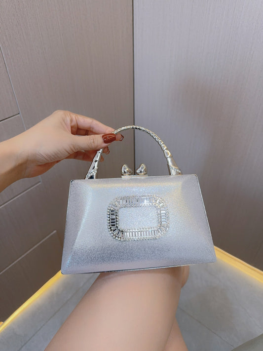 Bolso de mano dorado, bolso de mano plateado, bolso de noche para mujer, bolso para fiesta o cena