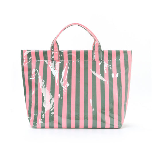 Striped Tote Bag – High-Aesthetic Lightweight Handbag, Commuter Large Travel Shoulder Bag
