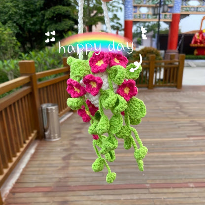 Colgante de planta de coche Decoración de coche Colgante de espejo retrovisor Lana creativa en el coche