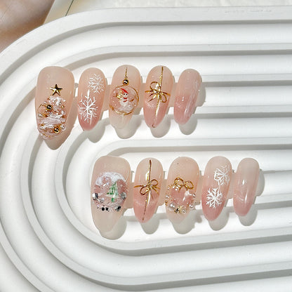 Christmas handmade nail wear boutique high-end nail art fake nail flakes autumn and winter
