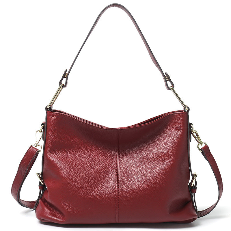Elegante bolso de piel auténtica - Bolso hobo y bolso bandolera de piel con estilo 