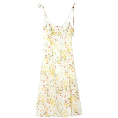 Women's Sexy Tube Top Dress - Sleeveless Sling Dress with Side Split & Shoulder Strap Print Design -dropshippingabc.com