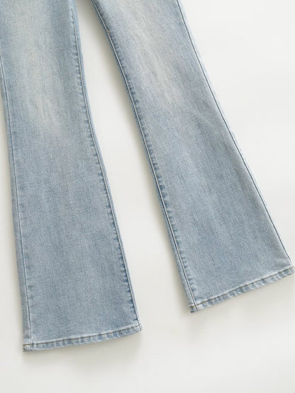 Women's Light Blue High Waist Slim Fit Bootcut Jeans