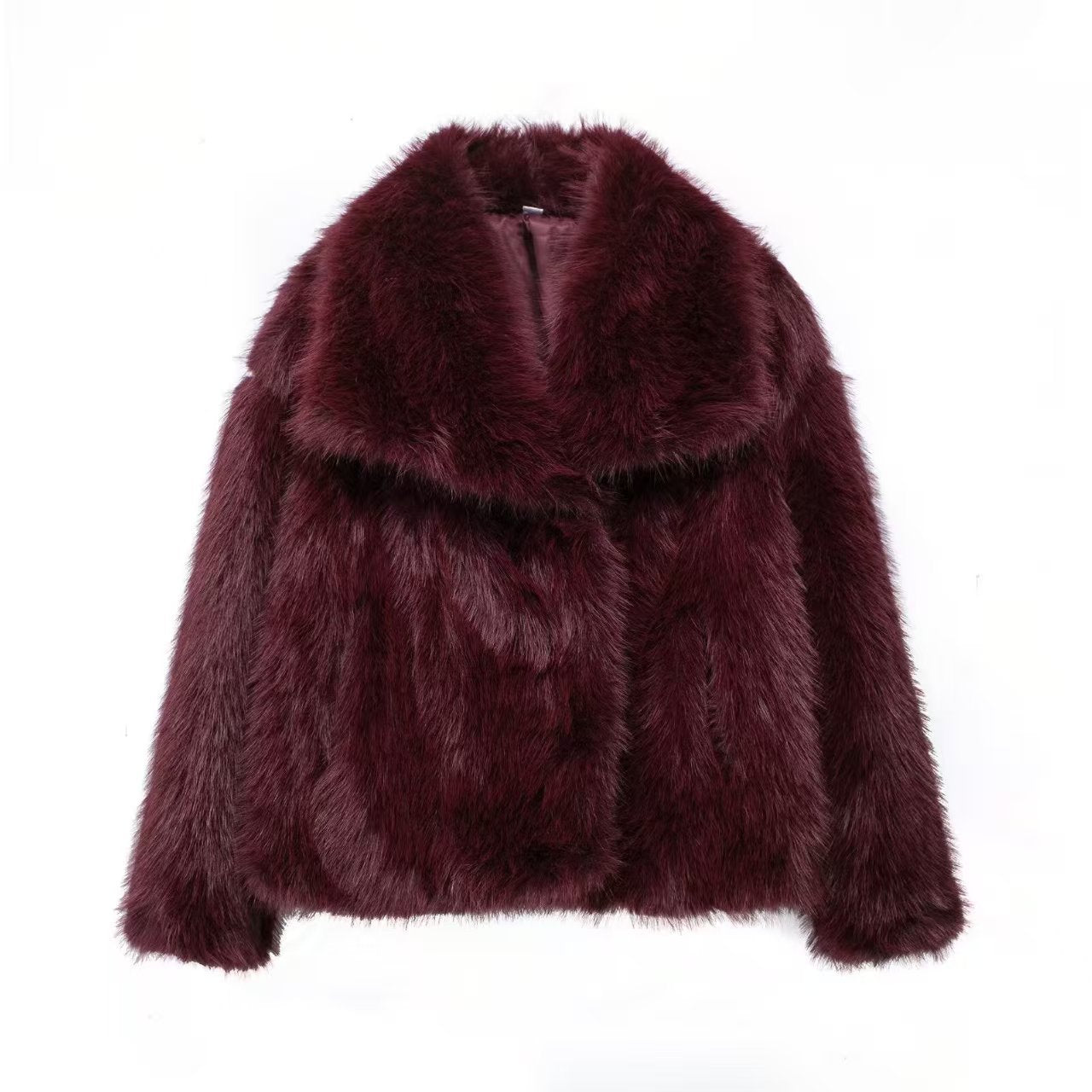 Women's Faux Fur Coat with Large Lapel