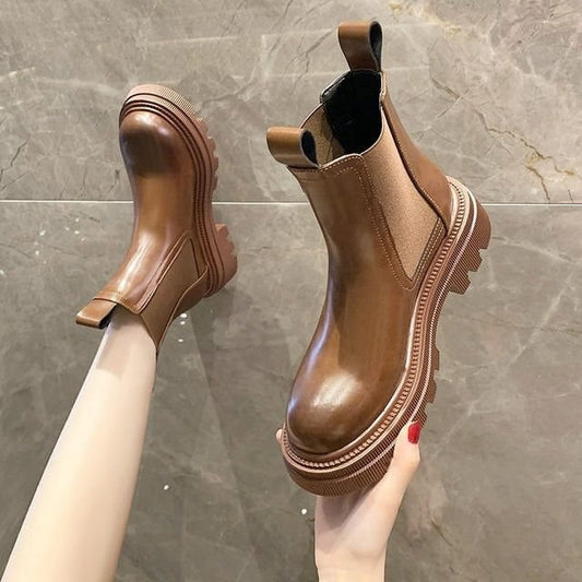 Chunky Heel Chelsea Ankle Boot