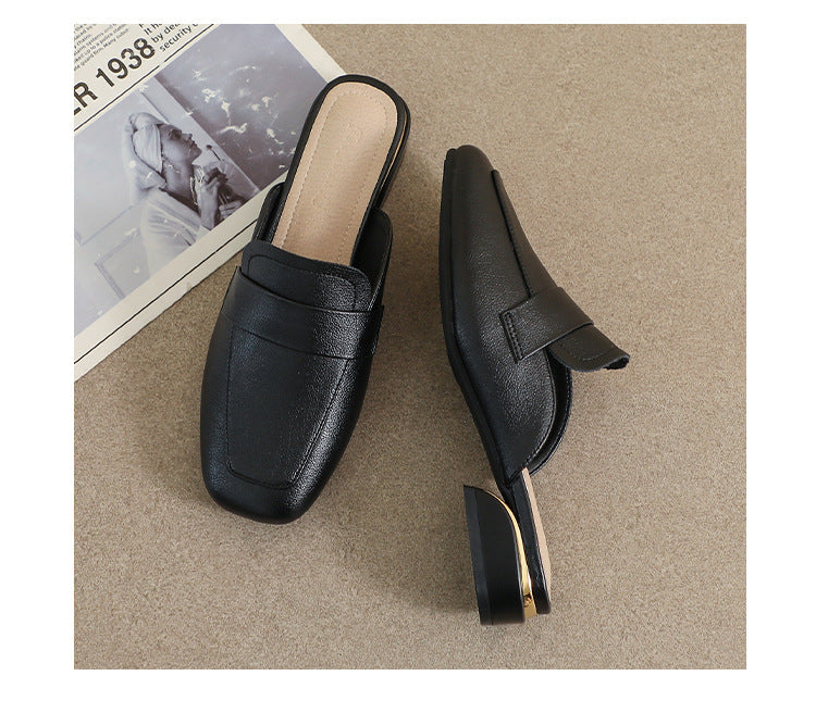 Women's Genuine Leather Slip-On Mules