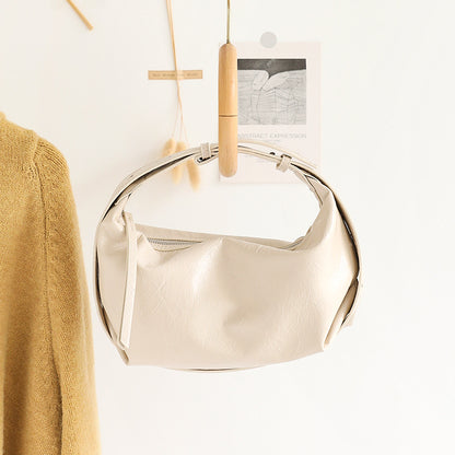 Casual soft texture underarm bag, minimalist commuter shoulder bag women, versatile hobo small square bag