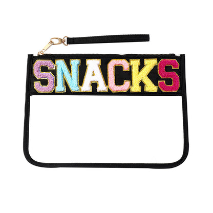 PVC transparent storage bag, embroidered letter cosmetic bag, wash storage towel embroidered file bag 2pcs,