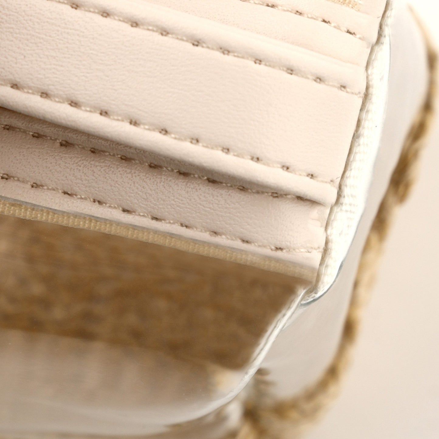 Ladies straw wristlet purse, Cosmetics storage bag transparent, toiletries storage bag, Transparent Cosmetic Bag,