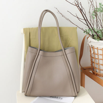 Bolso tote elegante de gran capacidad para mujer - Bolso bandolera tipo cubo retro de PU suave, bolso hobo texturizado 2 en 1 