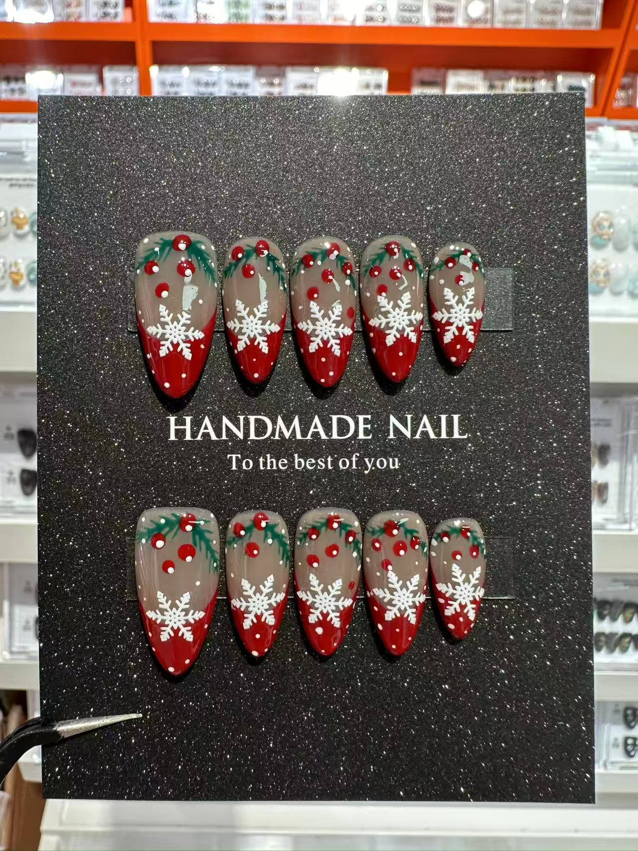 Christmas handmade nail wear temperament gentle nail art nail patch