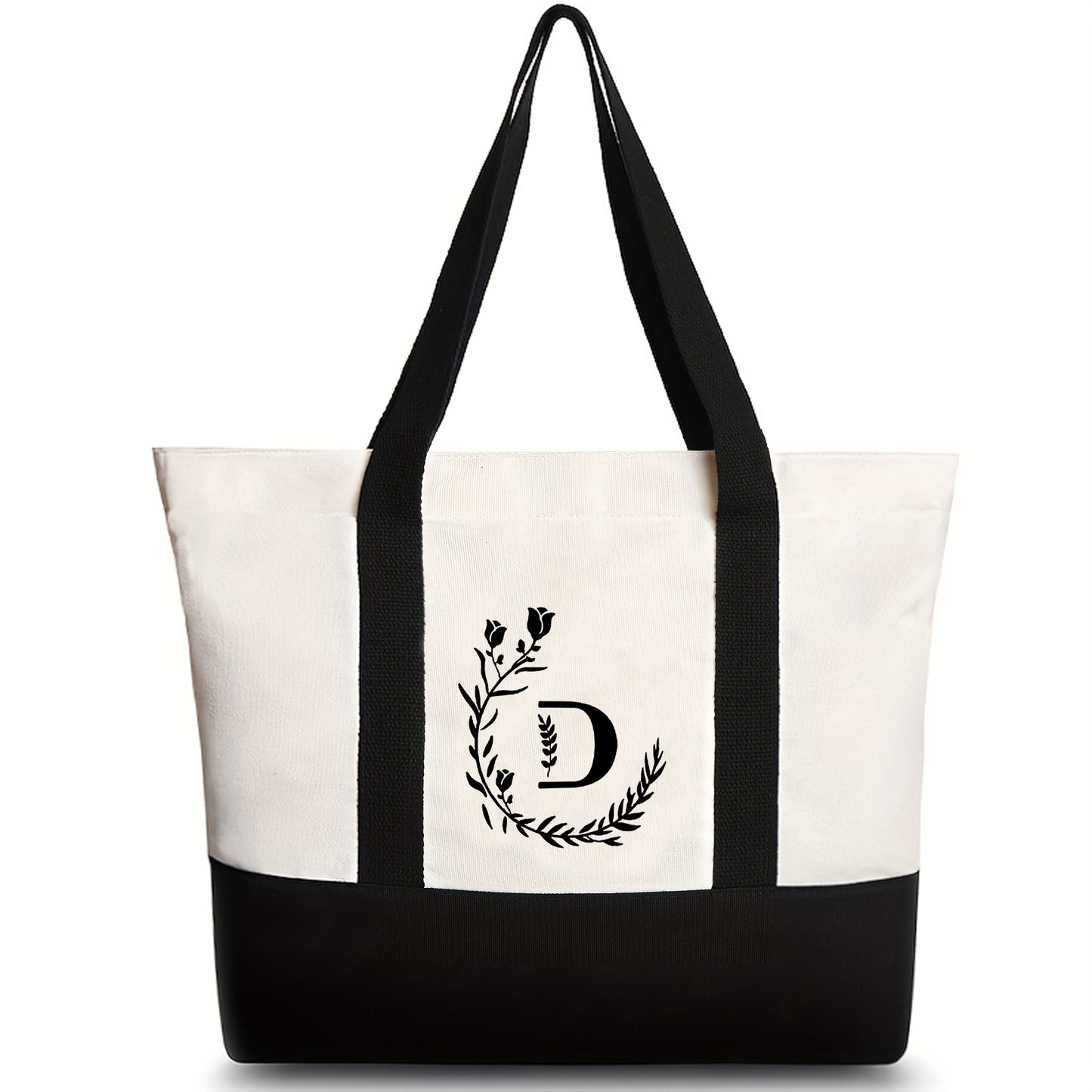 Bolso bandolera de lona, ​​bolso tote de gran capacidad con estampado de letras, bolso de regalo portátil y ligero de moda para mujer 