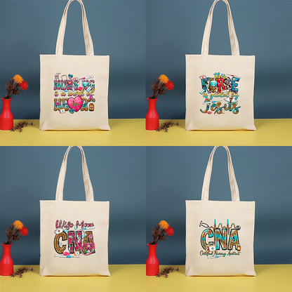 Bolso bandolera de lona estampada, bolso de compras moderno y ligero, bolso de algodón de gran capacidad, paquete de 2 unidades tipo hobo. 