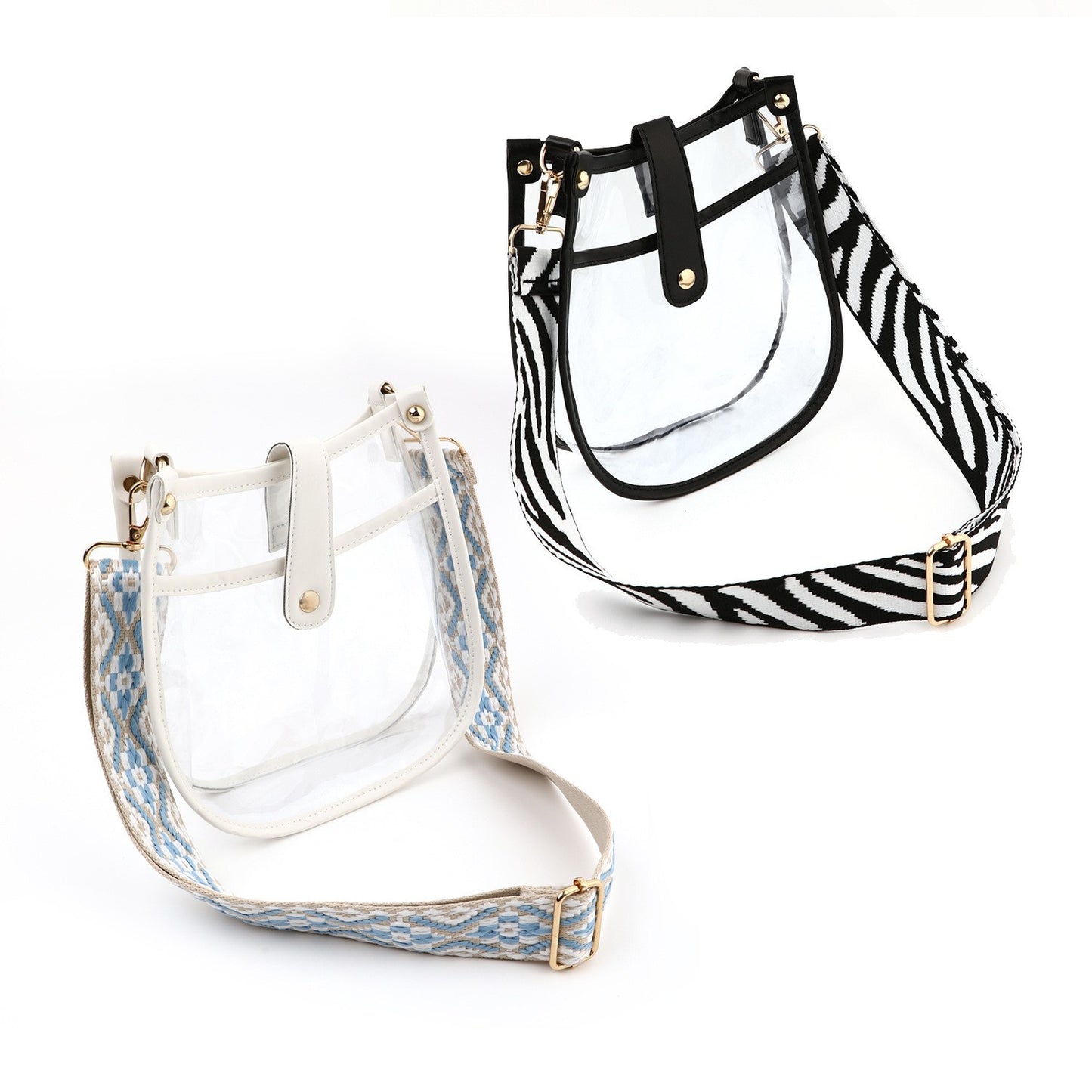 Bolso bandolera de PVC transparente de gran capacidad para mujer, con cierre magnético, estilo retro y pequeño. 