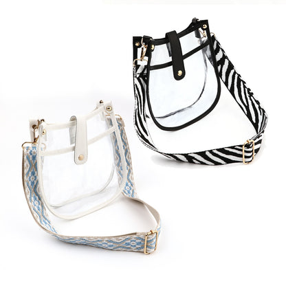 Bolso bandolera de PVC transparente de gran capacidad para mujer, con cierre magnético, estilo retro y pequeño. 