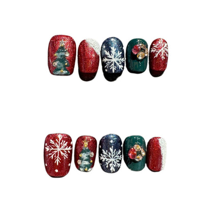 Christmas handmade nail wear temperament gentle nail art nail patch