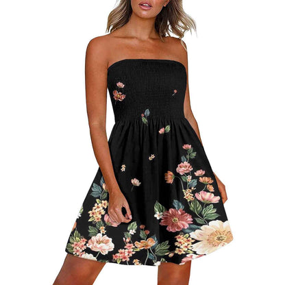 Printed Chest Wrap Dress Summer 3d Dress