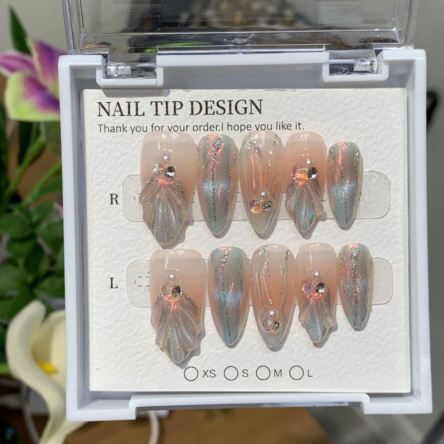 0996- Uñas postizas hechas a mano, de presión, removibles