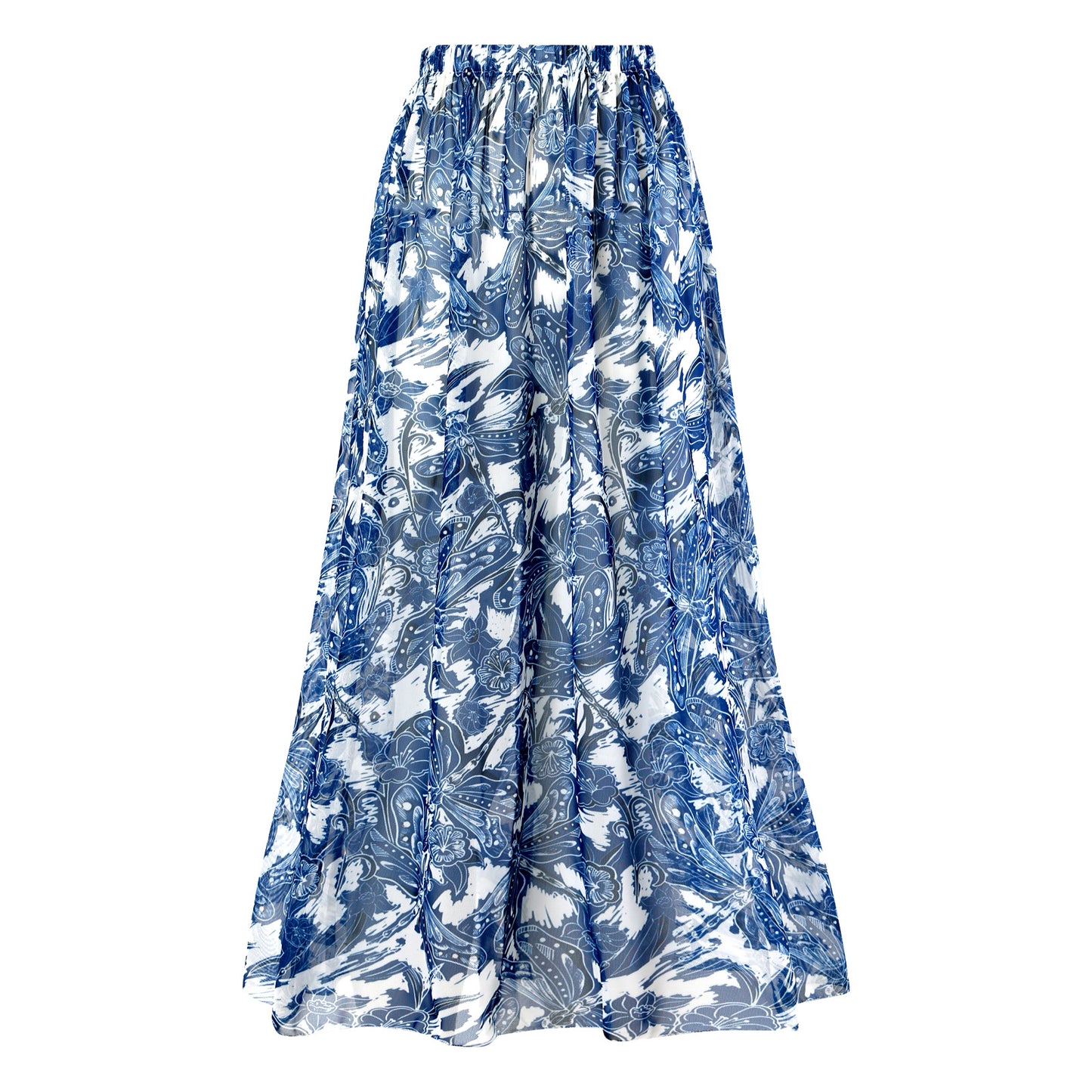 Vintage high waist split three-piece swimsuit women's bikini swimsuit chiffon beach skirt set