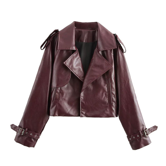 Women's Faux Leather Moto Jacket