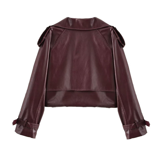 Women's Jacket Faux Leather Moto