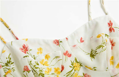 Women's Sexy Tube Top Dress - Sleeveless Sling Dress with Side Split & Shoulder Strap Print Design -dropshippingabc.com