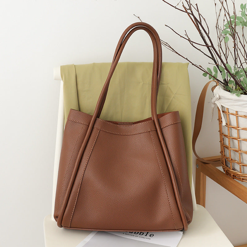 Bolso tote elegante de gran capacidad para mujer - Bolso bandolera tipo cubo retro de PU suave, bolso hobo texturizado 2 en 1 