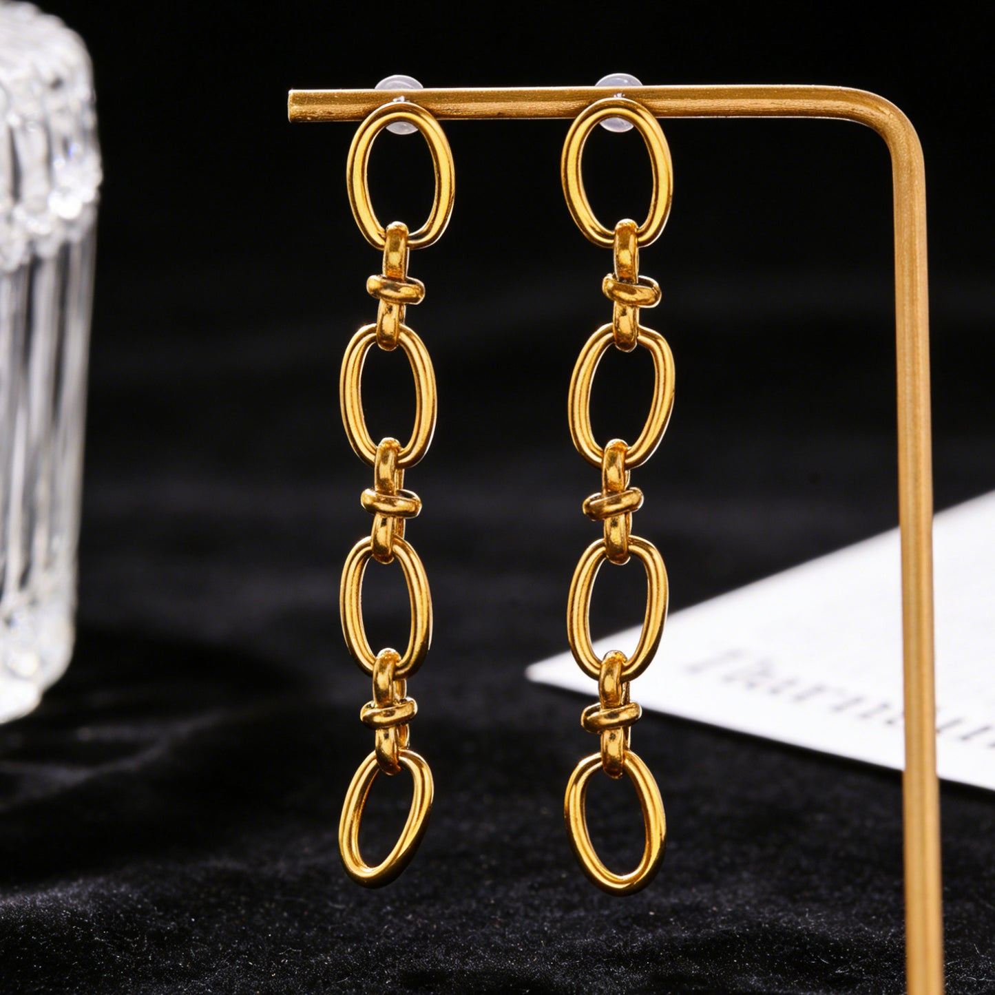 18K Real Gold Plated Stainless Steel Long Tassel Chain Earrings