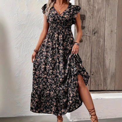 Printed French dress floral dress