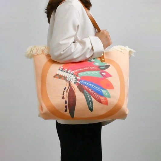 Fashion Large Tote Bag – High-Aesthetic Printed Handbag, Ethnic Style Travel Shoulder Shopper