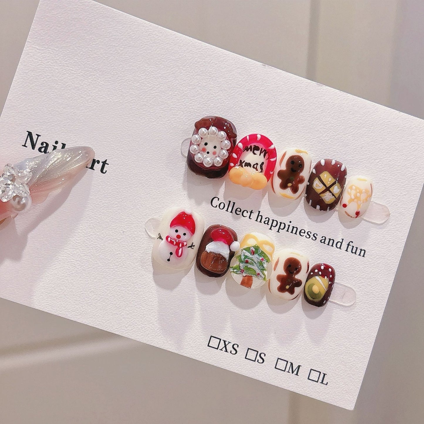 Christmas Day Nail Art Pure Handmade Wearing Nail Cartoon Pinch Short Personalized Removable Cute Nail Art Sticker