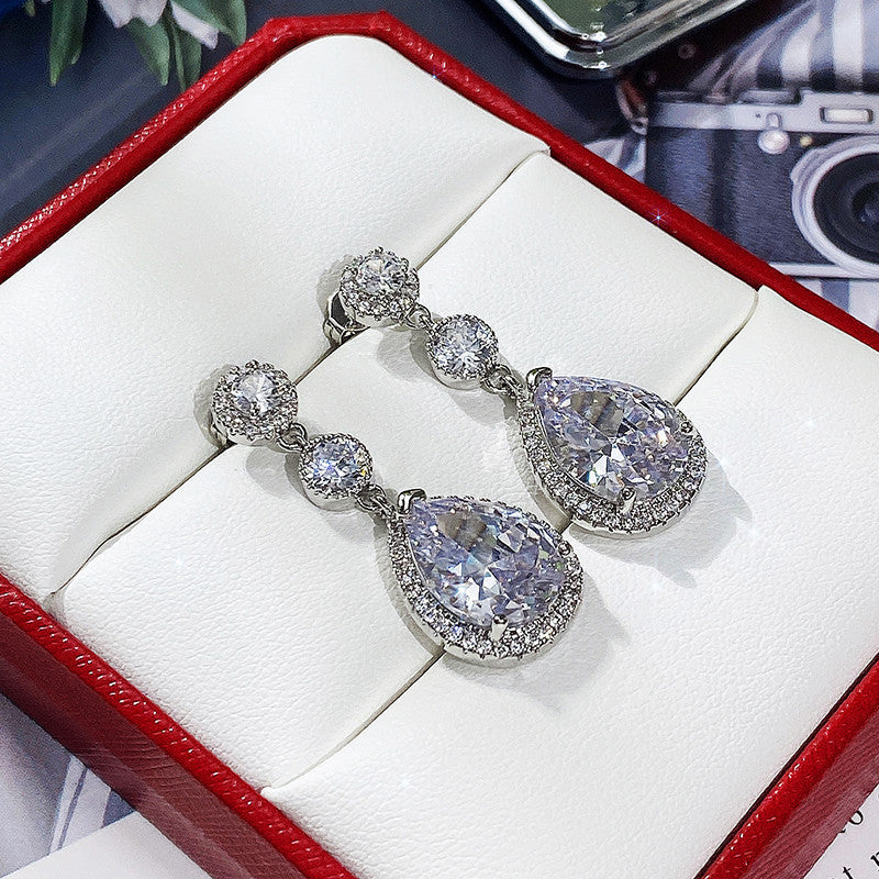 Statement Teardrop Zircon Earrings