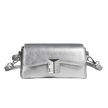 Small shoulder bag for women, retro small square bag for women, versatile shoulder bag, metallic Crossbody bag, simple commuter bag cross body