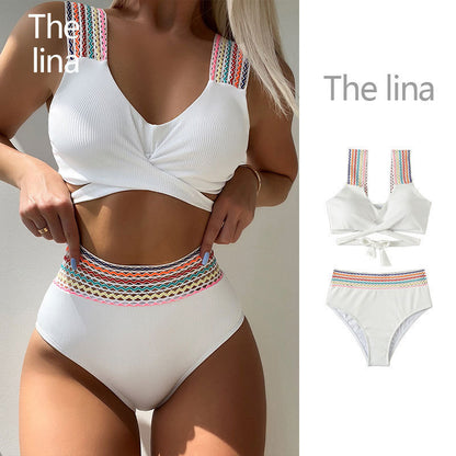 Women's Sexy Bikini Swimsuit Two Piece with Straps Beach Swimwear