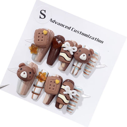 0967- Handmade press on nails fake nails removable