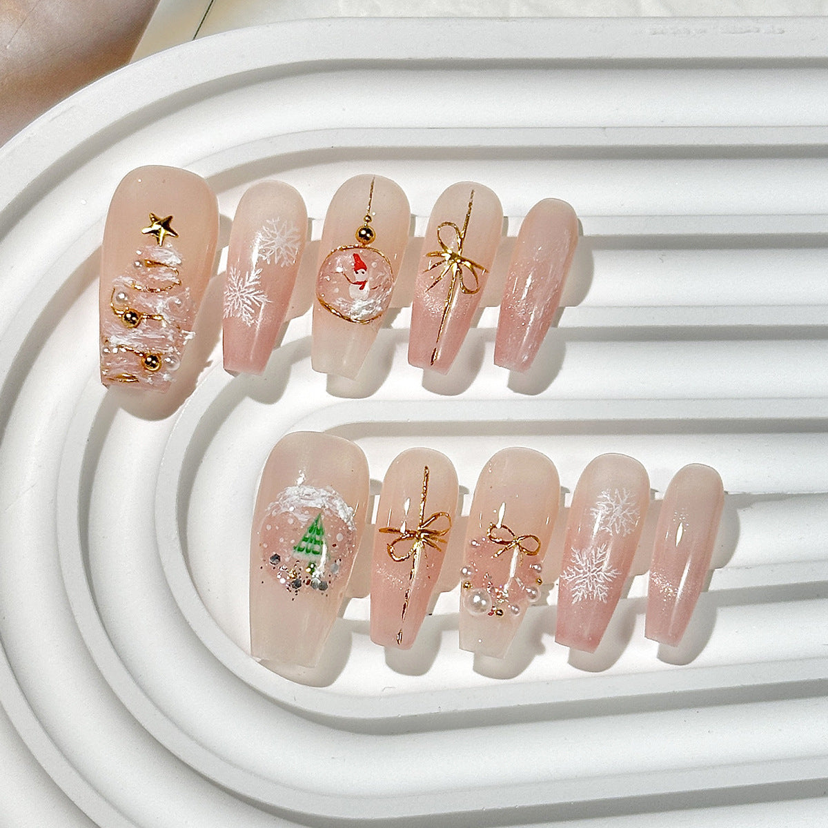 Christmas handmade nail wear boutique high-end nail art fake nail flakes autumn and winter