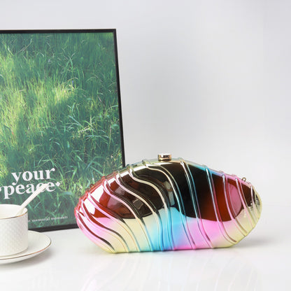 Acrylic Striped Minimalist Chain Banquet Bag, Evening Purse, Evening Bags for Women Formal, Clutch Purse, Clutch Purse Casual,